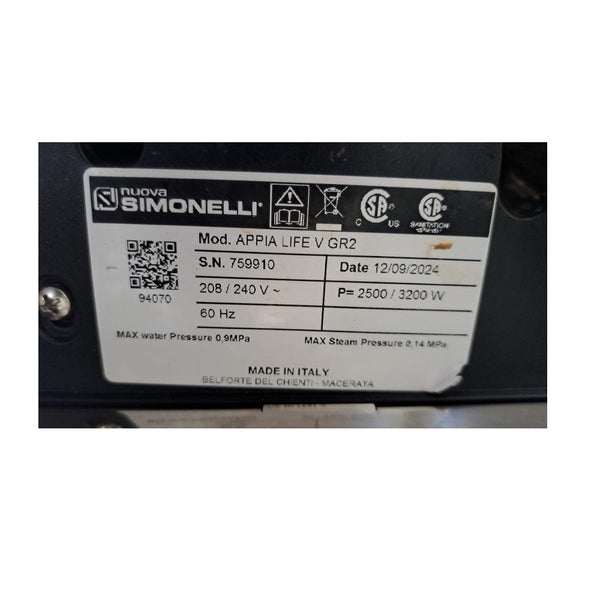 Nuova Simonelli Appia Life V GR2 Espresso Machine - 2 Group