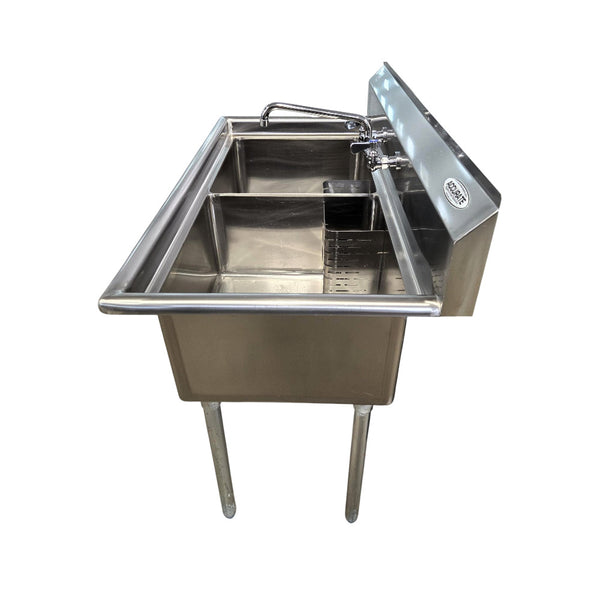 Omcan 22113 18x18x11 inch Two Tub Sink