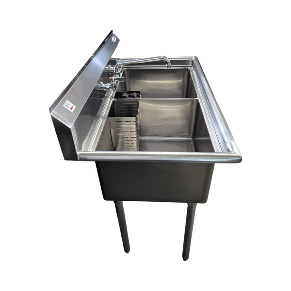Omcan 22113 18x18x11 inch Two Tub Sink