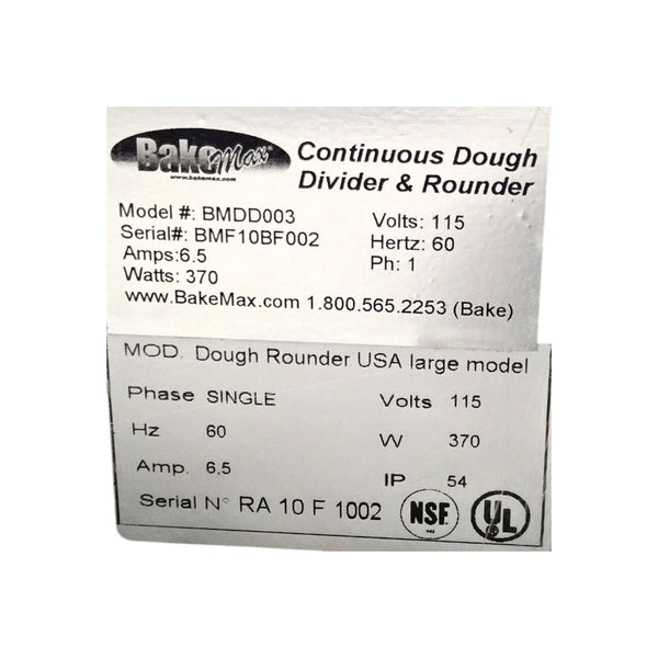 BakeMax BMDD003 / BMDD003.1 Dough Divider & Rounder