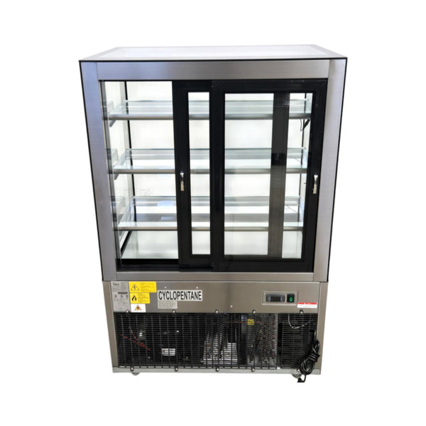 Omcan RS-CN-0271-S Square Glass Floor Refrigerated Display Case - 36 Inch
