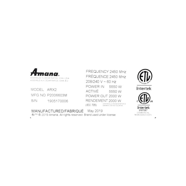 Amana ARX2 High-Speed Countertop Oven