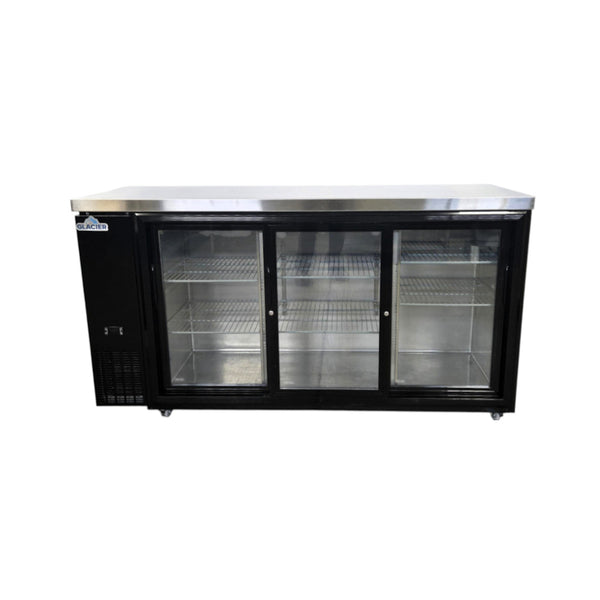 Glacier GBB-73GSD Back Bar Cooler - 3 Sliding Glass Door - 70 Inch