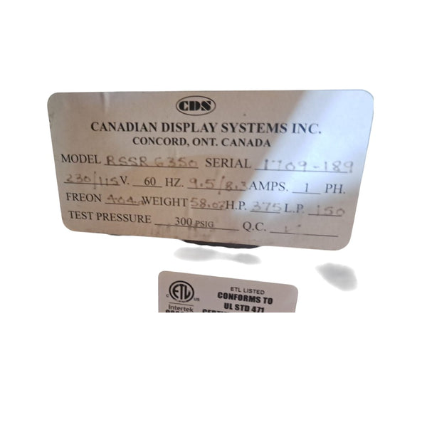 Canadian Display Systems RSSR G350 Refrigerated Merchandiser