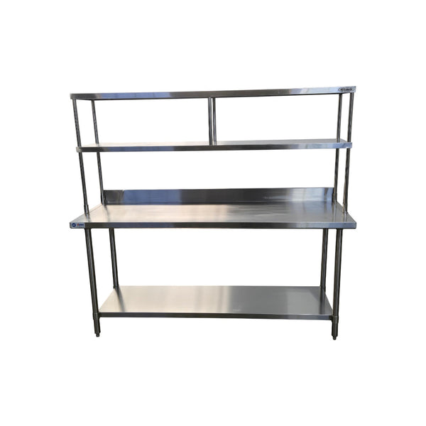 Omcan 22798 Work Table - 72 inch x 14 inch with Overshelf