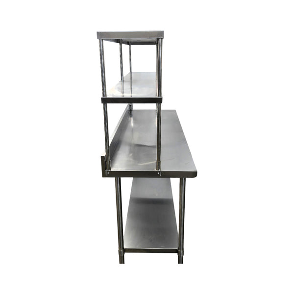 Omcan 22798 Work Table - 72 inch x 14 inch with Overshelf