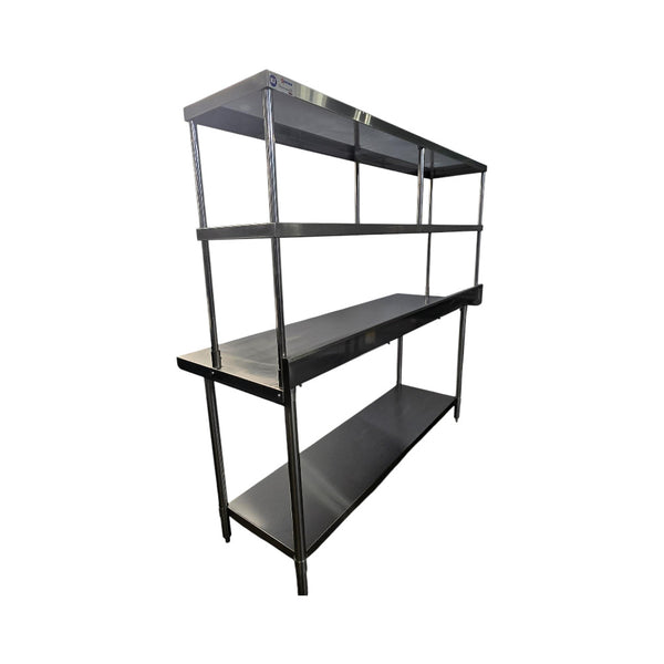Omcan 22798 Work Table - 72 inch x 14 inch with Overshelf