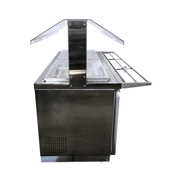 Omcan PT-CN-1778-S-HC Refrigerated Salad Bar with Sneeze Guard -3 Solid Doors - 72''