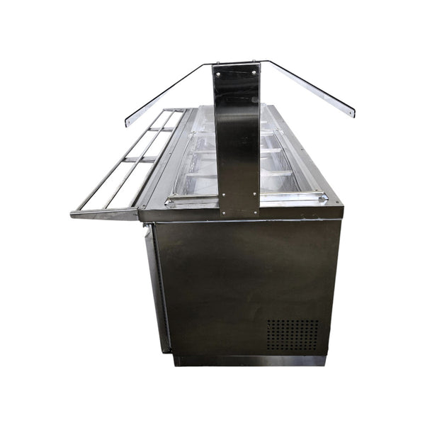 Omcan PT-CN-1778-S-HC Refrigerated Salad Bar with Sneeze Guard -3 Solid Doors - 72''