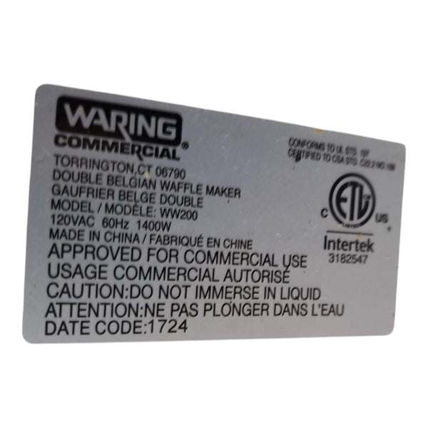 Waring WW200 Waffle Maker