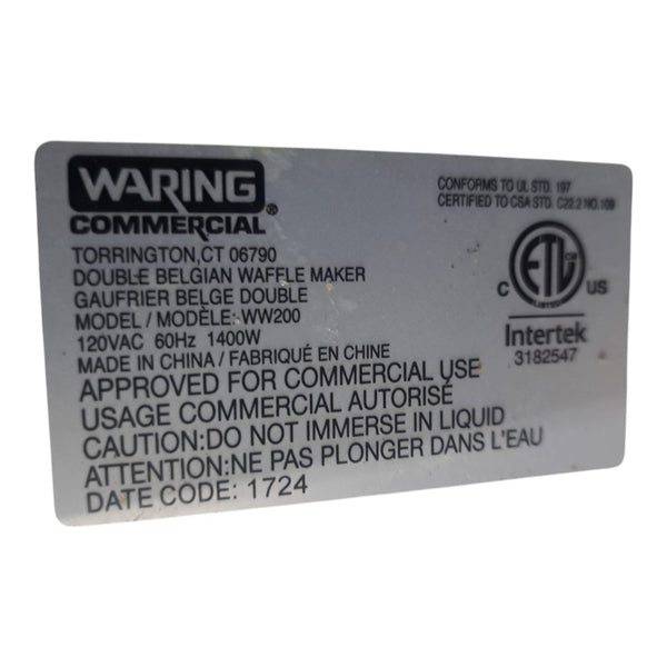 Waring WW200 Waffle Maker