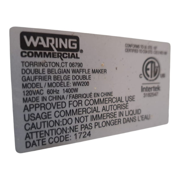 Waring WW200 Waffle Maker