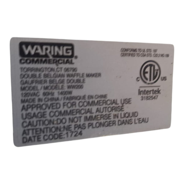 Waring WW200 Waffle Maker