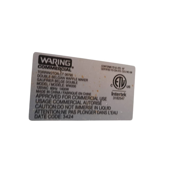 Waring WW200 Waffle Maker