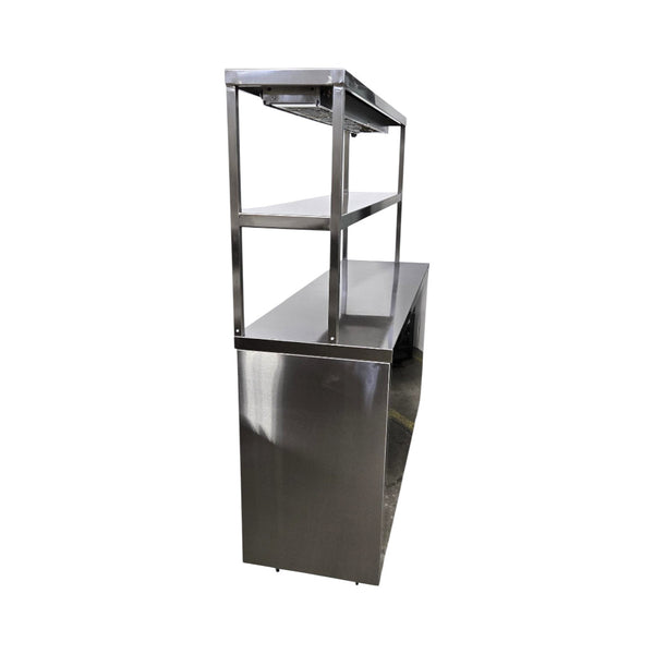 Thorinox TK0C-1860-SS Open Storage Cabinet with Double Overshelf and Hatco GRAH-54 Glo-Ray Strip Heater