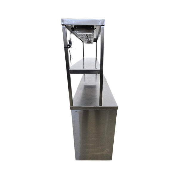 Thorinox TK0C-1860-SS Open Storage Cabinet with Double Overshelf and Hatco GRAH-54 Glo-Ray Strip Heater