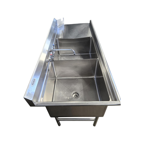 EFI S1824-2L-DW Two Compartment Dishwasher Sink With Right Drain Board