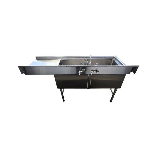 EFI S1824-2L-DW Two Compartment Dishwasher Sink With Right Drain Board