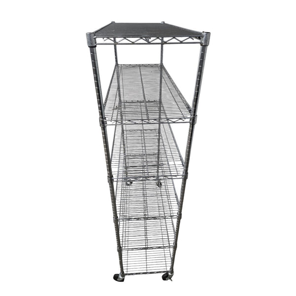 Custom Wire Rack Chrome Wire Rack - 6 Shelves with Wheels