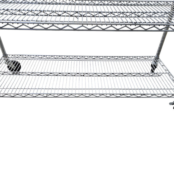 Custom Wire Rack Chrome Wire Rack - 6 Shelves with Wheels