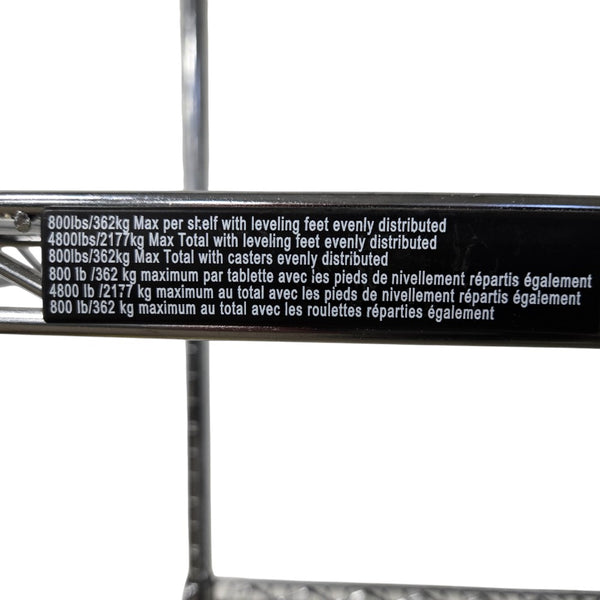 Custom Wire Rack Chrome Wire Rack - 6 Shelves with Wheels