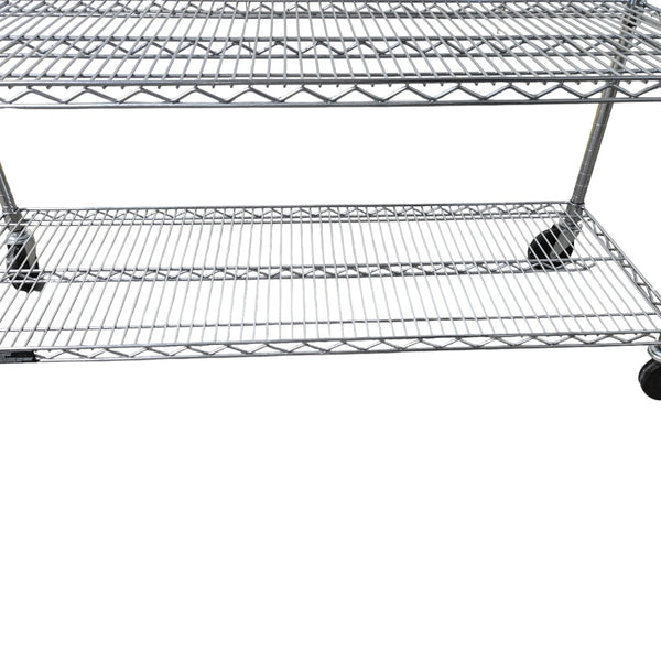 Custom Wire Rack Chrome Wire Rack - 6 Shelves with Wheels