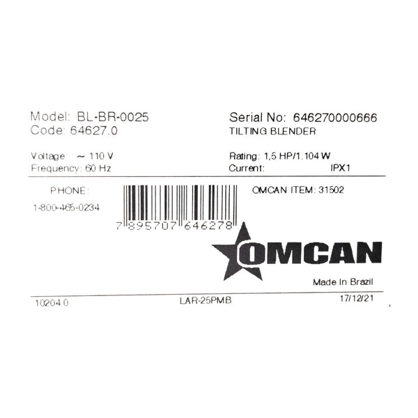 Omcan 31502 Tilting Blender