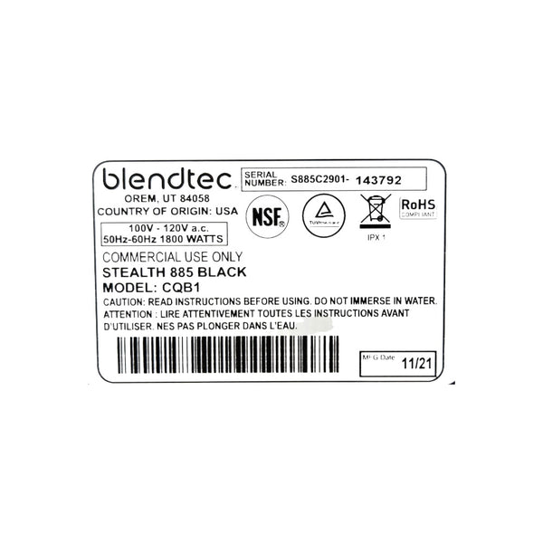 Blendtec Stealth 885 CQBI Blender