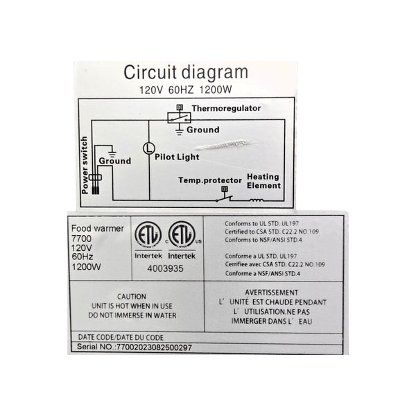 Reliant RFW7700 Electric Food Warmer