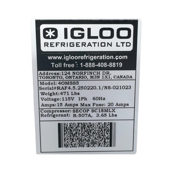 Igloo 4OMSS5 - Refrigerated Open Merchandiser - Low Profile