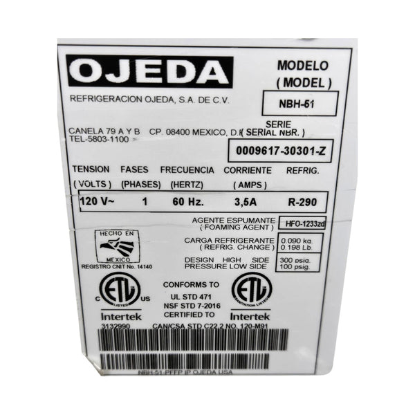 Ojeda NBH-51 Chest Freezer