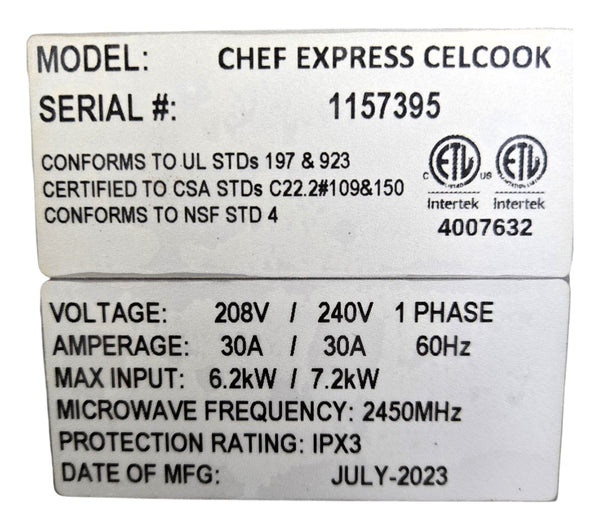 Celcook Chef Express Rapid Cook Oven