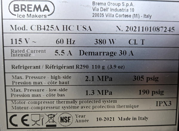 Brema CB425AHC Ice Maker with Bin
