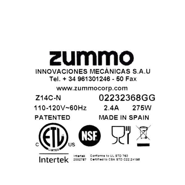 Zummo Z14C-N Electric Citrus Juicer