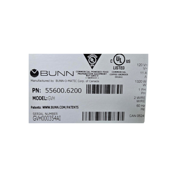 Bunn GVH-2 Bulk Coffee Grinder