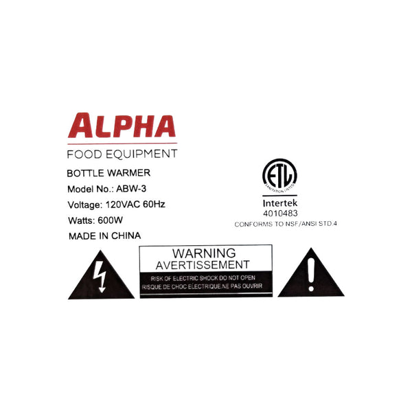 Alpha ABW-3 Bottle Warmer