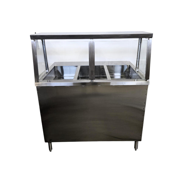 MVR HT3WELL Single Tank Steam Table with Sneeze Guard