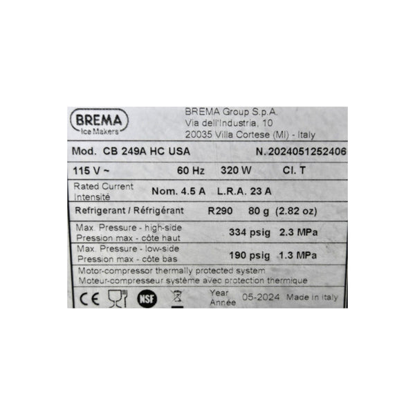 Brema CB249A HC USA Ice Machine