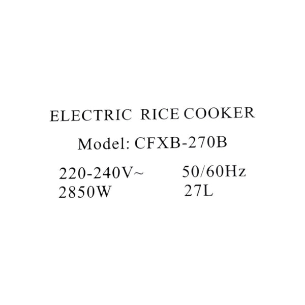 Omega CFXB-270B Rice Cooker