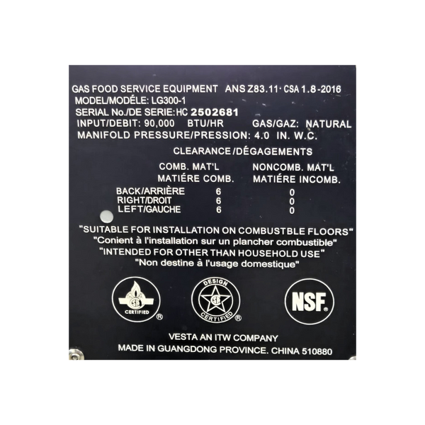 Vulcan LG300-1 35-40 Lb. Natural Gas Floor Fryer