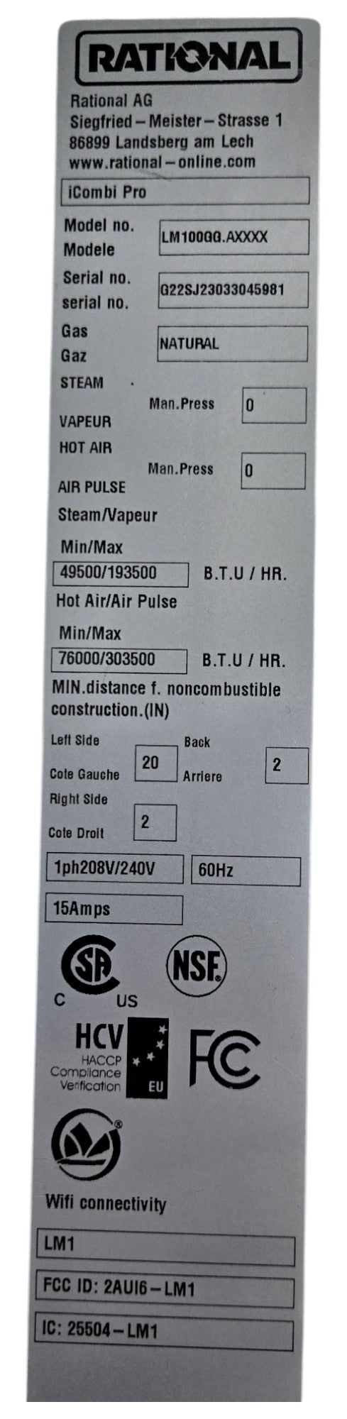 Rational Icombi Pro LM100GG.AXXXX
