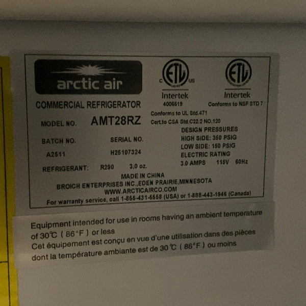 Arctic Air AMT28RZ Mega Top Prep Fridge - 29''
