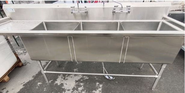 Three Compartment Sink & Faucet (2)