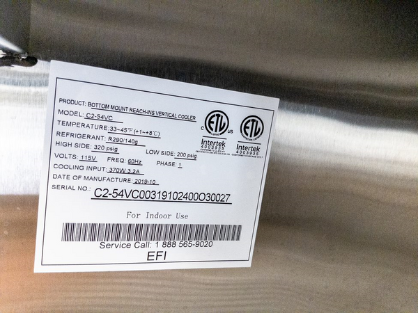 EFI C2-54VC Solid Door Refrigerator (5)