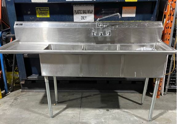 Three Compartment Sink with Drainboard (2)