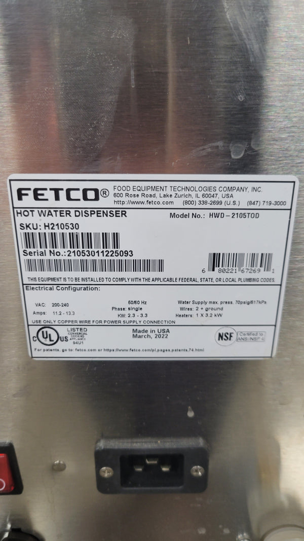 Fetco HWD-2105TOD Hot Water Dispenser