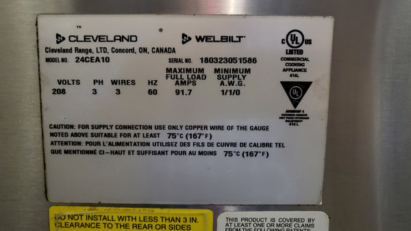 Cleveland 24CEA10 Convection Steamer