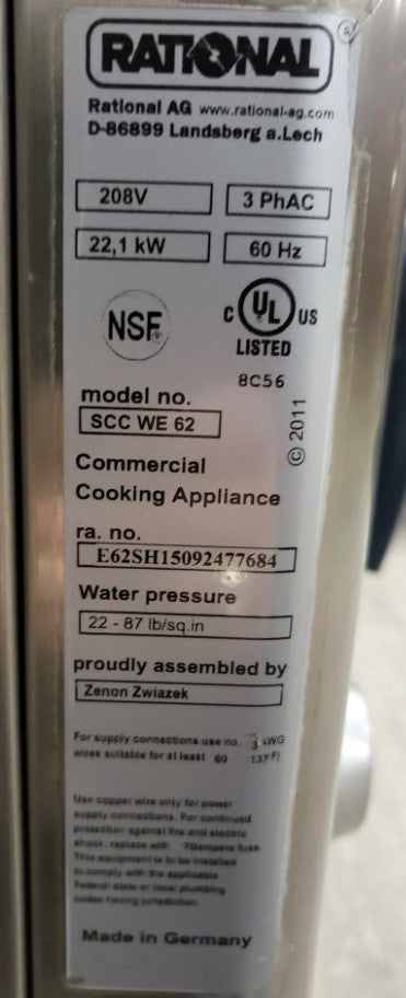 Rational SCCWE 62E Combi Oven