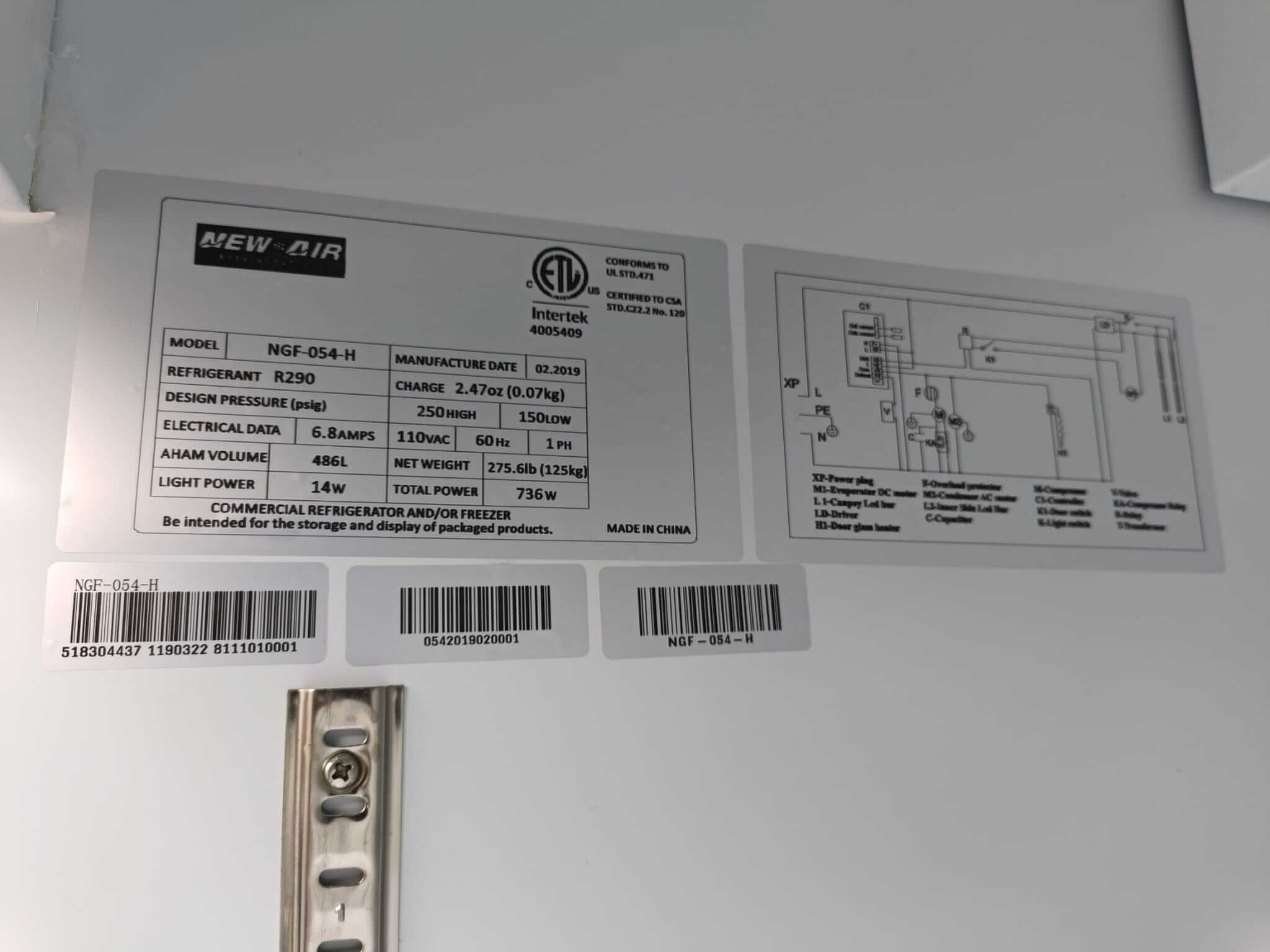 New Air NGF-054-H Door Glass Freezer