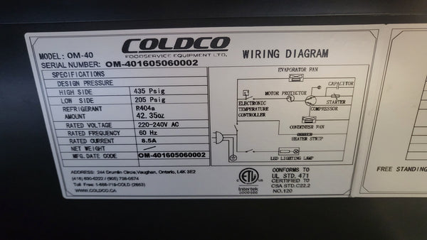 Coldco OM-40 Multi-Deck Open Cooler